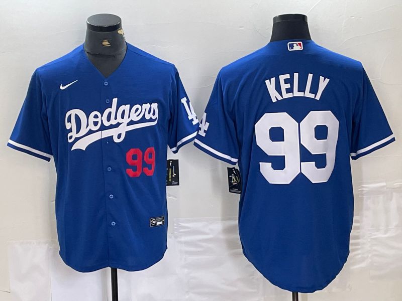 Men Los Angeles Dodgers #99 Kelly Blue Nike Game MLB Jersey style 2